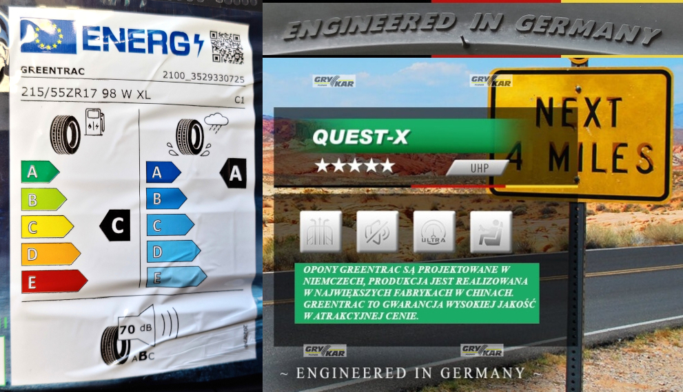 Opony 215/55R17 Greentrac Quest-X przycz.: A 2026r 3 lata gwar. 230zł/szt. - obrazek 2